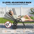 thumbnail image 4 of Outsunny Folding Lounge Chair, 5-Level Adjustable Tanning Chair, Grey, 4 of 10