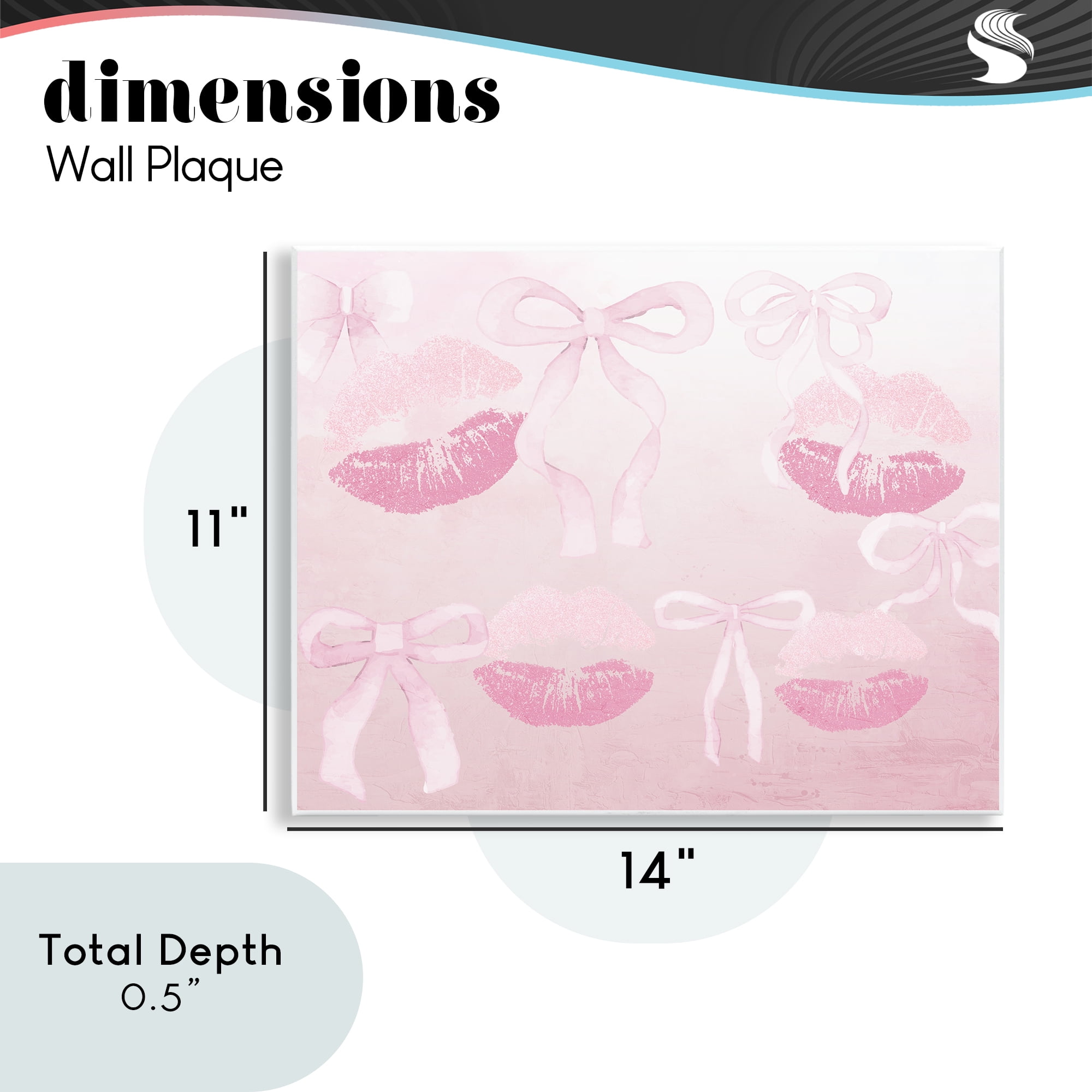 Dreamy Bows & Lips Wall Plaque Art, design by Kim Allen