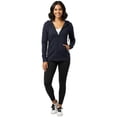thumbnail image 3 of Women’s Lightweight Cotton Blend Zip Up Hoodie Jacket Navy X-Large, 3 of 9