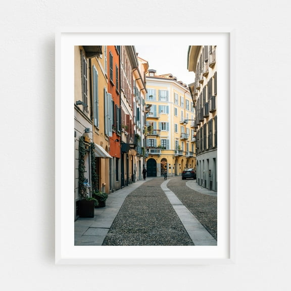 Colorful Brera 03 - Milan Lombardy Italy Photography White Framed Wall Art Print 12 x 18 inches