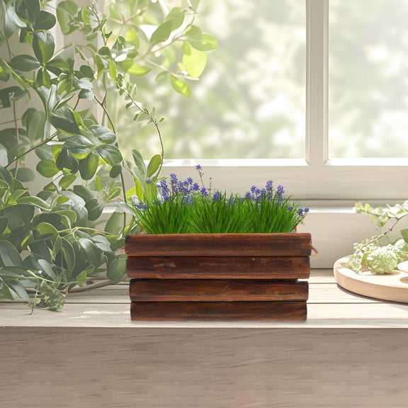 FOMIYES Rustic Wooden Planter Box Brown for Indoor Garden and Patio Decor