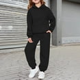 thumbnail image 2 of YunPes Children's Unisex Casual Solid Color Long Sleeved Sweatshirt and Sweatpants Set for Boys and Girls Teens Clothes for Girls Fall, 2 of 4