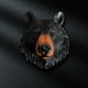 thumbnail image 3 of Escultura de cabeza de animal montada en la pared - estatua de busto de lobo/leopardo/oso, decoración de arte de resina para salón, dormitorio, oficina, bar, 3 of 5