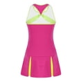 thumbnail image 3 of YONGHS Ensemble de Robe de Tennis Sans Manches pour Filles avec Shorts 2 Pcs Jupe-Culotte Rose Rouge 12, 3 of 6