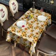 thumbnail image 2 of Beige Sunflower Cluster Pattern Rectangle Tablecloth 60"x102",Waterproof Polyester Rectangle Table Cloth, Wipeable Spillproof Polyester Tablecloth for Dining, Camping, Indoor and Outdoor, 2 of 6