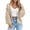 Apricot, variant on Women's Chunky Knit Cardigan, Short Oversized Long-Sleeve Sweater with Deep V-Neck, Open Button Front and Solid Color Design
