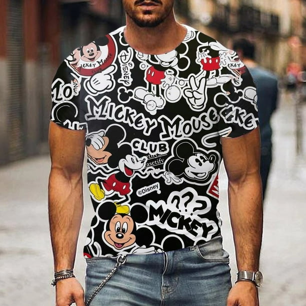 Mickey Mouse Men's T Shirt Disney Cartoon TShirts Male Summer Short Sleeve Couple T-shirt Cute Funny Tops Tee150 Gao Jinjia LED