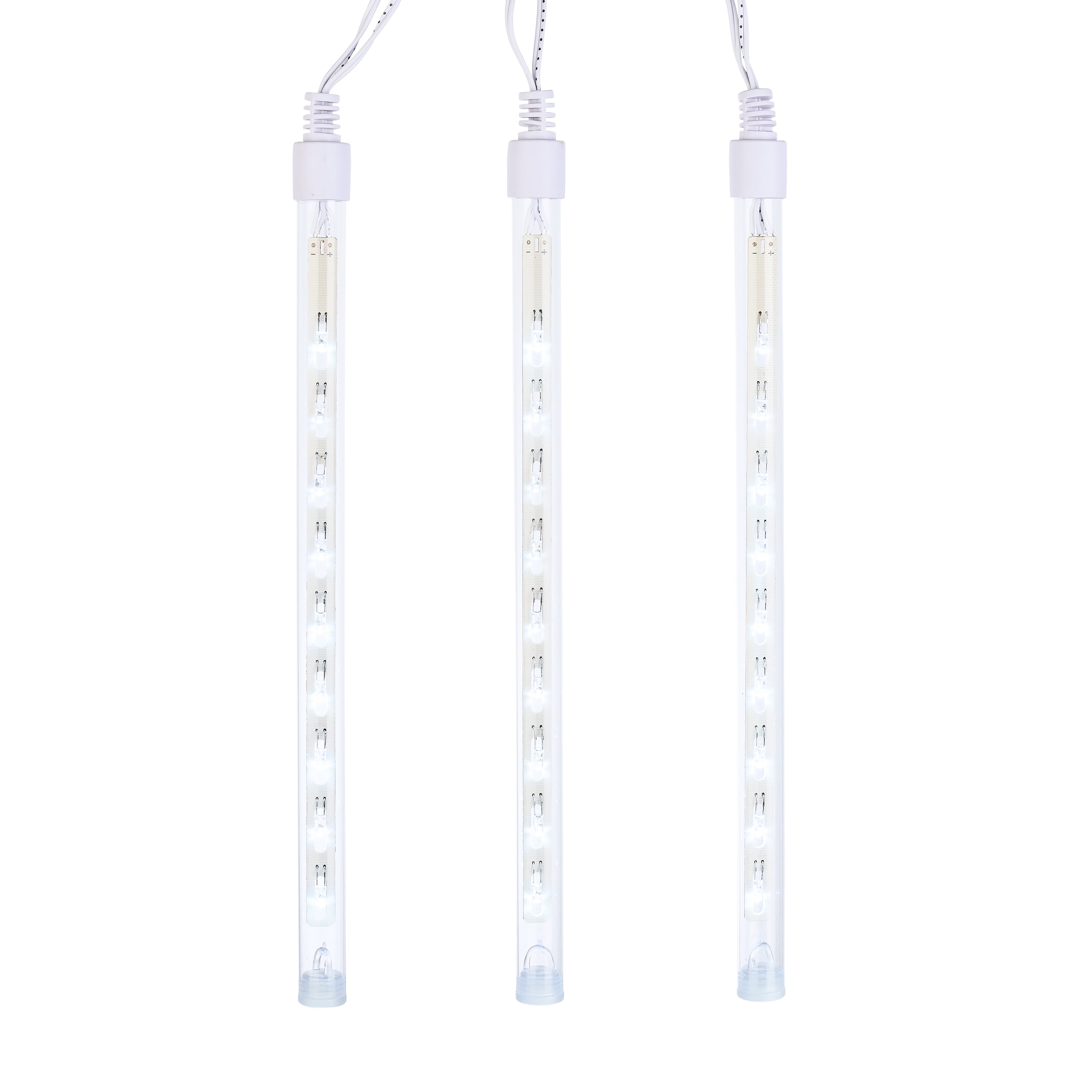 Holiday Time Cool White LED Dripping Icicle Christmas Lights Set, 9', 7