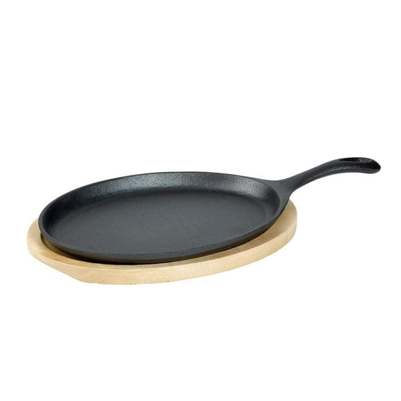 9.5 in. Cast Iron Skillet in Black