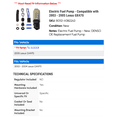 thumbnail image 2 of Electric Fuel Pump - Compatible with 2003 - 2005 GX470 2004, 2 of 2
