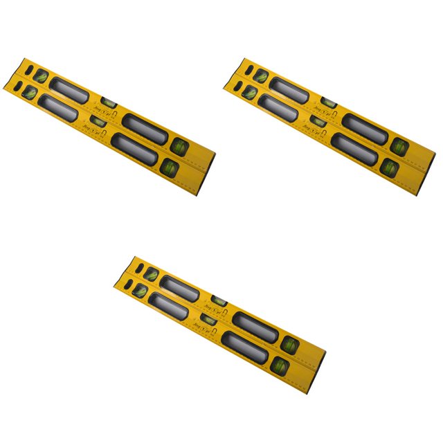 SUTENGDA 3pcs 24-Inch Classic Magnetic Box Level Level Plumb/Level/45-Degree Measuring Resistant Spirit Level with Imperial and Metric Scales (Yellow)
