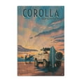 thumbnail image 1 of Corolla, North Carolina, Wake Up Surfs Up, Surfers on Beach Birch Wood Wall Sign (6x9 Rustic Home Decor, Ready to Hang Art), 1 of 3
