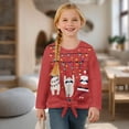 thumbnail image 4 of Xixirimido Sloth Santa Claus Red Christmas Printed Girls Casual T-Shirt Crew Neck Tunic Tops Long Sleeve Loose Fit Soft Blouse Tie-hem Tees for Fall Winter, Size 5-6, 4 of 7