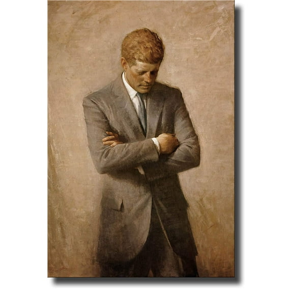 ArtWorks Decor John F. Kennedy Full Portrait, JFK Picture on Stretched Canvas Ready to Hang!
