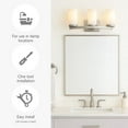 thumbnail image 5 of Design House Desta Modern 22" Satin Nickel 3-Light Dimmable Vanity Light with Frosted Glass, 5 of 9