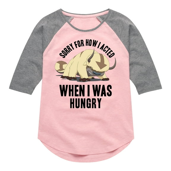 Avatar - The Last Airbender - Appa Hungry - Youth Girls Raglan Graphic T-Shirt