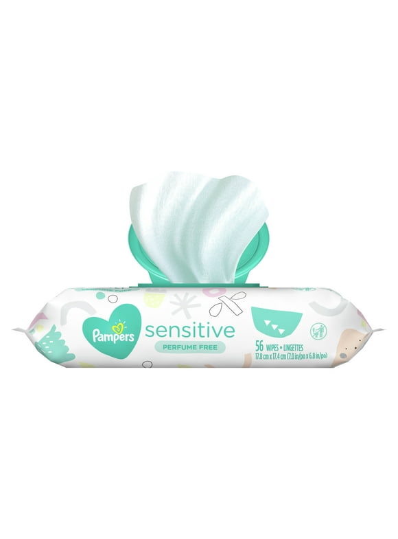 Pampers Baby Wipes Sensitive Perfume Free 1X Pop-Top 56 Count