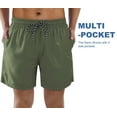 thumbnail image 4 of Aideaone Mens Swim Trunks with Compression Liner 5.5" Inseam Quick Dry Bathing Suit Lightweight Swimming Shorts Bathing Trunks Swimwear Board Shorts, 4 of 8