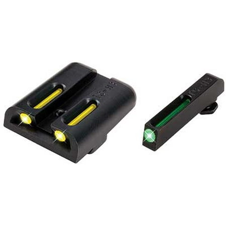 Truglo TG131GT2Y Brite-Site TFO High Set Fits Glock 20/21/29/30/31/32/37 Tritium/Fiber Optic Green Front Yellow Rear (Best Glock Fiber Optic Sights)