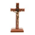 thumbnail image 1 of Mesa de pared Cross Intercession, 13 cm, madera maciza, oro envejecido, 1 of 6