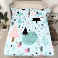 thumbnail image 2 of Homewish Kawaii Xmas Tree Twin Sheet Sets, Blue Dreamy Christmas Twin Fitted Sheet, Teens Kids Boys Girls Flat Sheet, Super Cozy Room Decor, 3 Pieces, 2 of 7