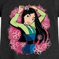 thumbnail image 3 of Disney Princess - Mulan Floral Watercolor Fitted Short Sleeve Graphic T-Shirt, 3 of 5
