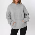 thumbnail image 4 of Stralyhd Women's Pastel Tone Casual Hoodies Long Sleeve Solid Lightweight Pullover Tops Loose Sweatshirt with Deep Storage Pocket Light Gray XL, 4 of 4