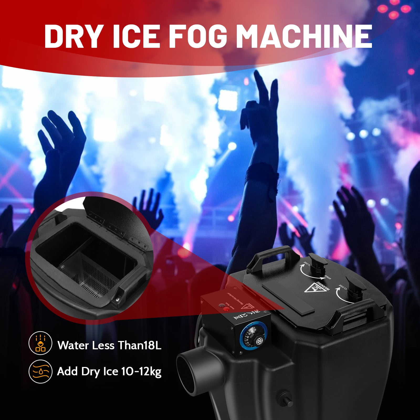 ‌High-Performance Low-Lying Fog Generator 6000W - Dual-Mode Manual/DMX Control, CE/ROHS Certified for Indoor/Outdoor Events, Weddings, Clubs & Film Productions‌