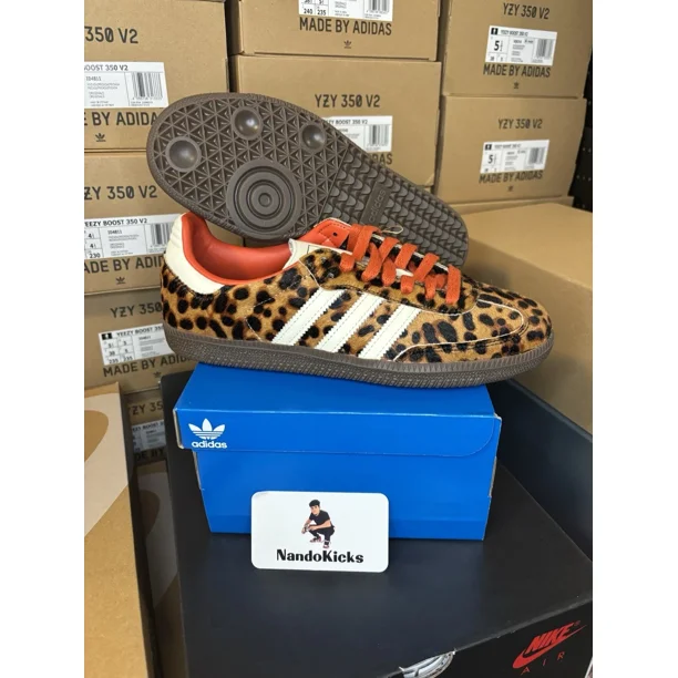 Adi-das Womens Samba OG Cheetah Pack - Preloved Red JI2734 Ship Now