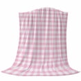 thumbnail image 6 of Pink Blanket Soft Cozy Warm Throw Blanket for Couch, Plush Fuzzy Flannel Fleece Blankets for Sofa, Country French Rustic Buffalo Plaid Modern Art Bed Blankets Lightweight Gifts for Women, 50"x60", 6 of 9
