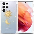 thumbnail image 1 of Sun MoonClear Case for Samsung Galaxy S23 Ultra,Aesthetic Art Design Case for Men Women,Unique Trendy Transparent TPU Bumper Case Cover, 1 of 5