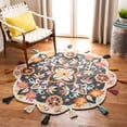 thumbnail image 2 of SAFAVIEH Novelty Deforrest Colorful Floral Wool Area Rug, Blue/Pink, 4' x 4' Round, 2 of 3