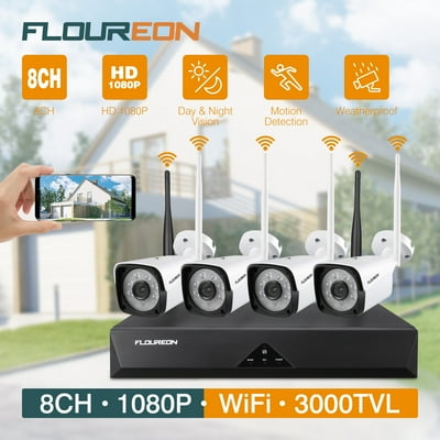 FLOUREON 1080P Wifi Home Security Camera System, 8CH Jordan Ubuy