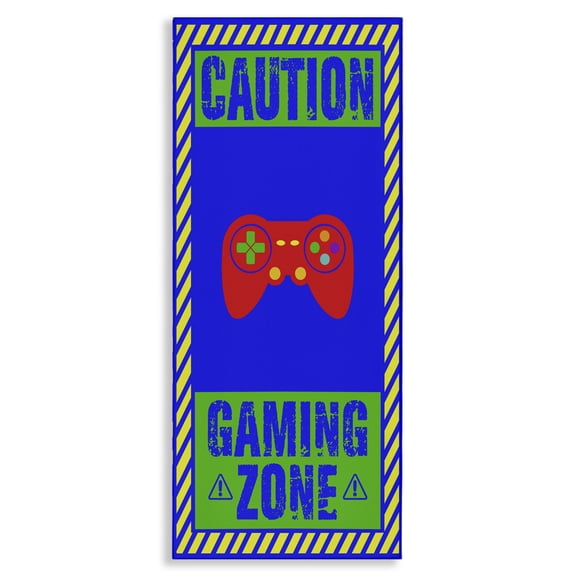 Stupell Industries Contemporary Vibrant Caution Gaming Zone Canvas Art, 10 x 24, by Marcus Prime