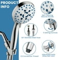 thumbnail image 4 of GPED High Pressure Shower Head, 7-Mode Handheld Shower Head, Anti-Clog Nozzles, Built-in Pause Mode & 2 Power Wash, High Flow Shower Head with Wall/Overhead Brackets &59" Stainless Steel Hose, Silver, 4 of 7