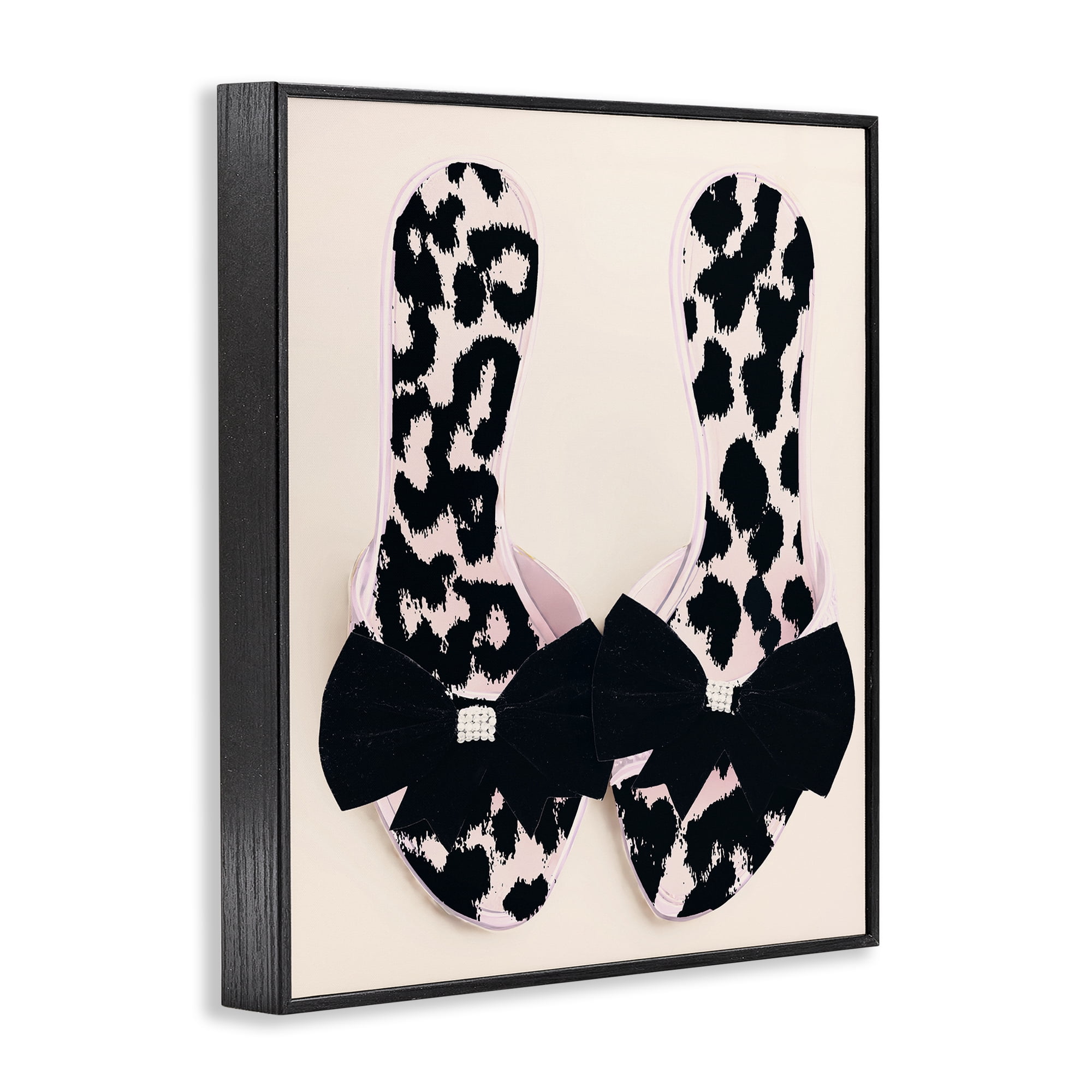 Cat Walk Spotted Shoes Black Framed Giclee Art, design by Annabelle Hall