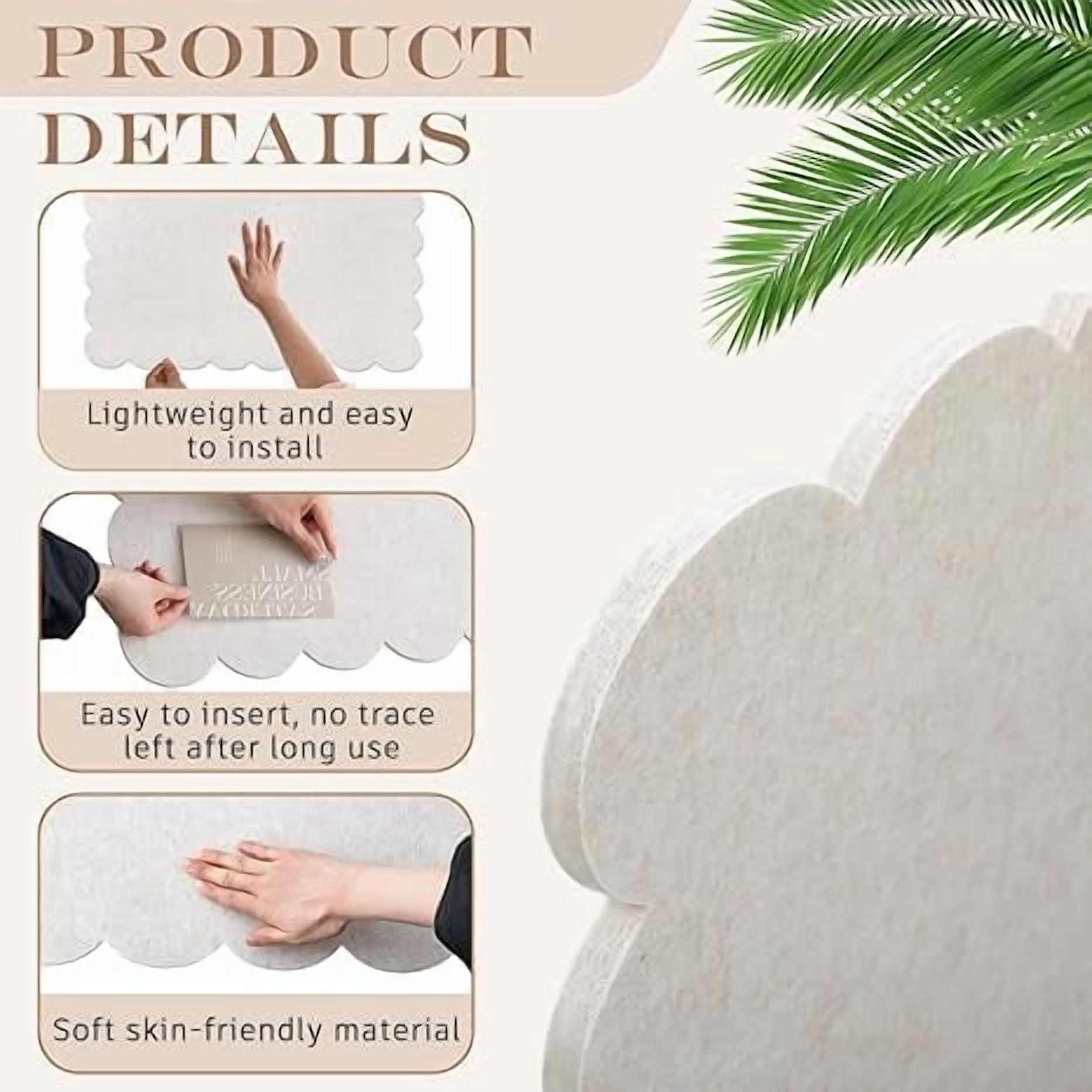 35*24 Felt Bulletin Board Foldable Pin Cork Board Alternative, Self Adhesive Bulletin Board for Wall Photo Decor,Beige