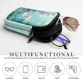 thumbnail image 5 of SEANATIVE Double Glasses Case Zipper Glasses Pouch Bags with 2 Compartment, Multifunctional Eyeglasses Case Mini Phone Purses Small Storage Bag for Sunglasses Eyeglasses, Lotus Dragonfly Green, 5 of 7