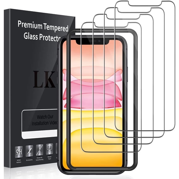 TEMOGU-[4 Pack] 4 Pack Screen Protector for iPhone 11 and iPhone XR 6.1 inch, Tempered Glass Case Friendly, Alignment Frame Easy Installation - 3D Touch