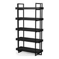 thumbnail image 2 of Furniture of America 15.38" W x 40.5" D x 72" H 5-Shelf Freestanding Shelves, Distressed Black, 2 of 5
