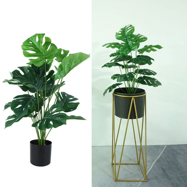 Planta Artificial ANGGREK Monstera 80 Cm 18 Hojas Realista Para Tienda