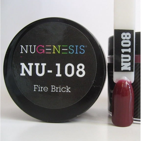 NUGENESIS Nail Color Dip Dipping Powder 1oz/jar - NU108 Fire Brick
