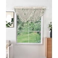 thumbnail image 2 of Waterfall Valances for Windows, Spring Floral Kitchen Sheer Valance Curtains, White Daisy Farmhouse Linen Texture Rod Pocket Elegant Swag Valances for Living Room Bedroom, 47.2"x38.5", 2 Panel, 2 of 8