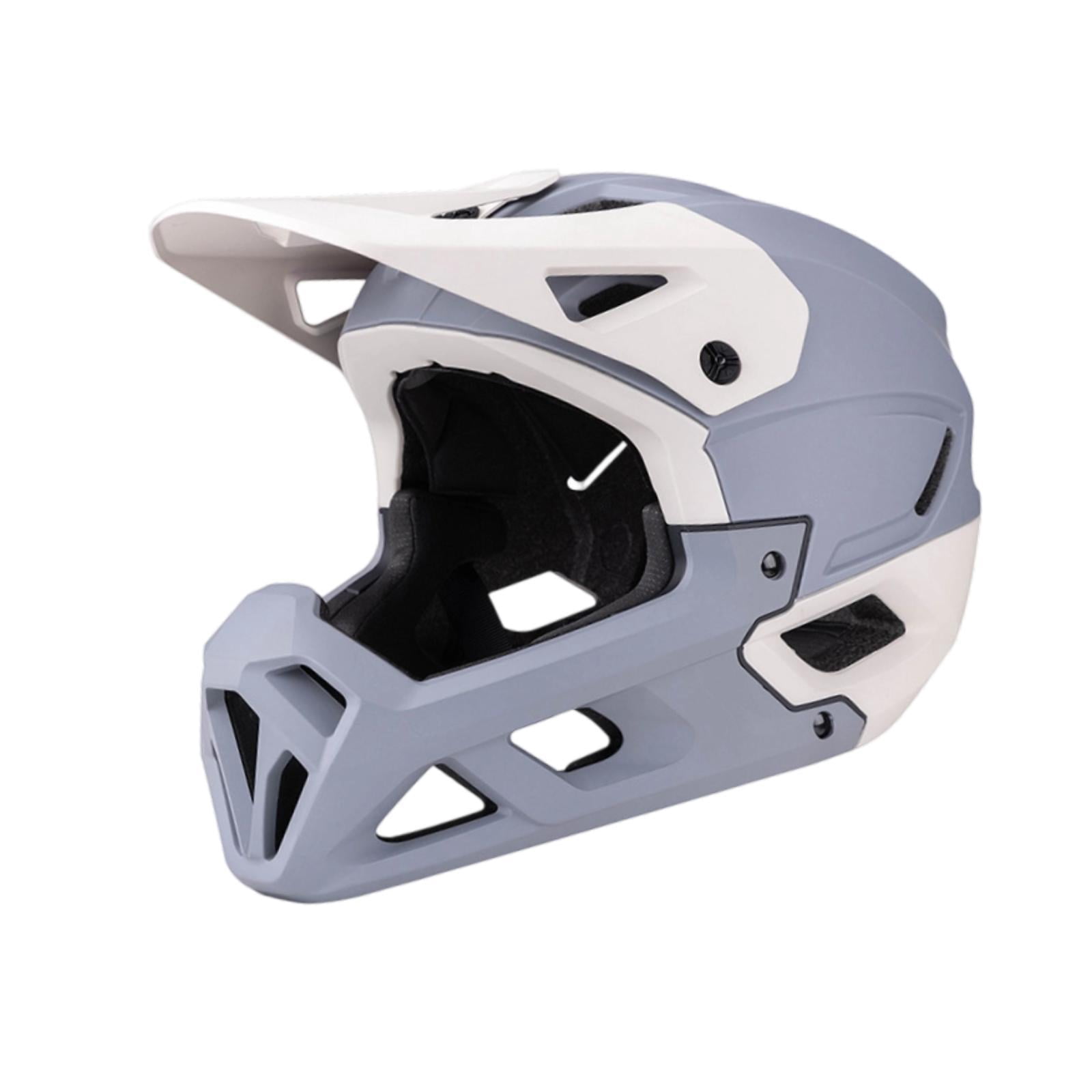 DimyFew Mountain Bike Helmet Mountain & Road , Lightweight, Ventilation, Breathable with Removable Chin Pad, Cycling Helmet Grey White