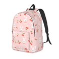 thumbnail image 1 of Disketp Rabbit And Cherry print Canvas Backpack Lightweight Travel Daypack Student Rucksack Laptop Backpack-Medium, 1 of 5