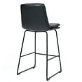 thumbnail image 3 of Set of 2 Amery Iron Frame Vintage Cappuccino Faux Leather Counter Stool, 3 of 3