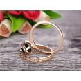 thumbnail image 5 of 2.25 Carat Round Cut Black Diamond Moissanite Bridal Ring Set With Matching Wedding Band On 10k Rose Gold Art Deco, 5 of 5
