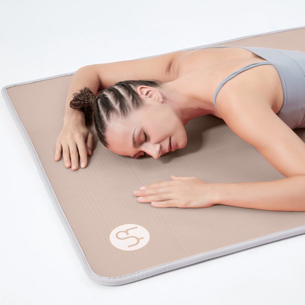 YR Large Yoga Mat 35X72 in. Wide 10mm Thick Foam Home Gym Workout Exercise, Pink