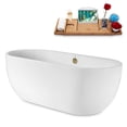 thumbnail image 2 of 67" Streamline N1800BBR Soaking Freestanding Tub and Tray With Internal Drain in Brushed Brass, 2 of 8