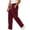 Wine, variant on MXALUOB Men's Corduroy Pants Wide Leg Textured Winter Cargo Pants Drawstring Elastic Waist Trousers with Pockets for Daily Wear